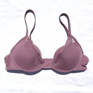Pepper Classic All You Bra 36A Purple Underwire Mesh Overlay